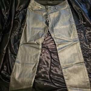 GUESS Metallic Silver Skinny Jeans